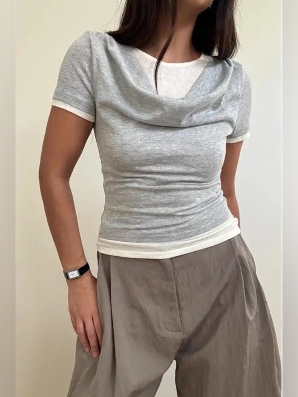 Current Elliott Eva Double Layered
Draped T-shirt Small NWT